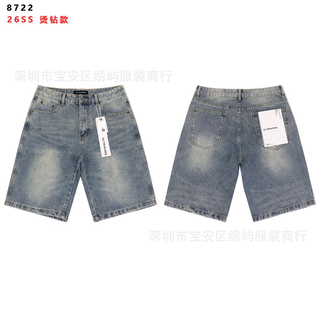 2026 Frühling und Herbst Neu Y2K Gypsy Stern Alt Gewaschen Lässig Locker Shorts Großhandel des gleichen Stils für Männer und Frauen