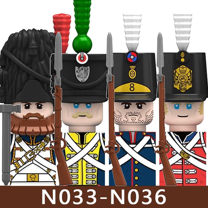 4pcs Medieval Castle Knight Building Blocks MIlitary Napoleon Soldier Figures War Army Legion Accessories Imperial Navy Bricks Toys