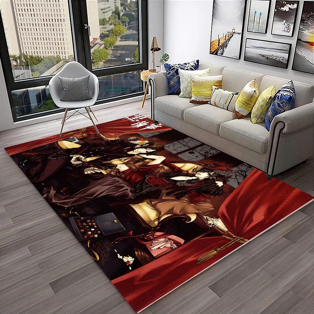 3D Anime Black Butler Cartoon Carpet Rug for Home Living Room Bedroom Sofa Doormat Decor,kids play Area Rug Non-slip Floor Mat