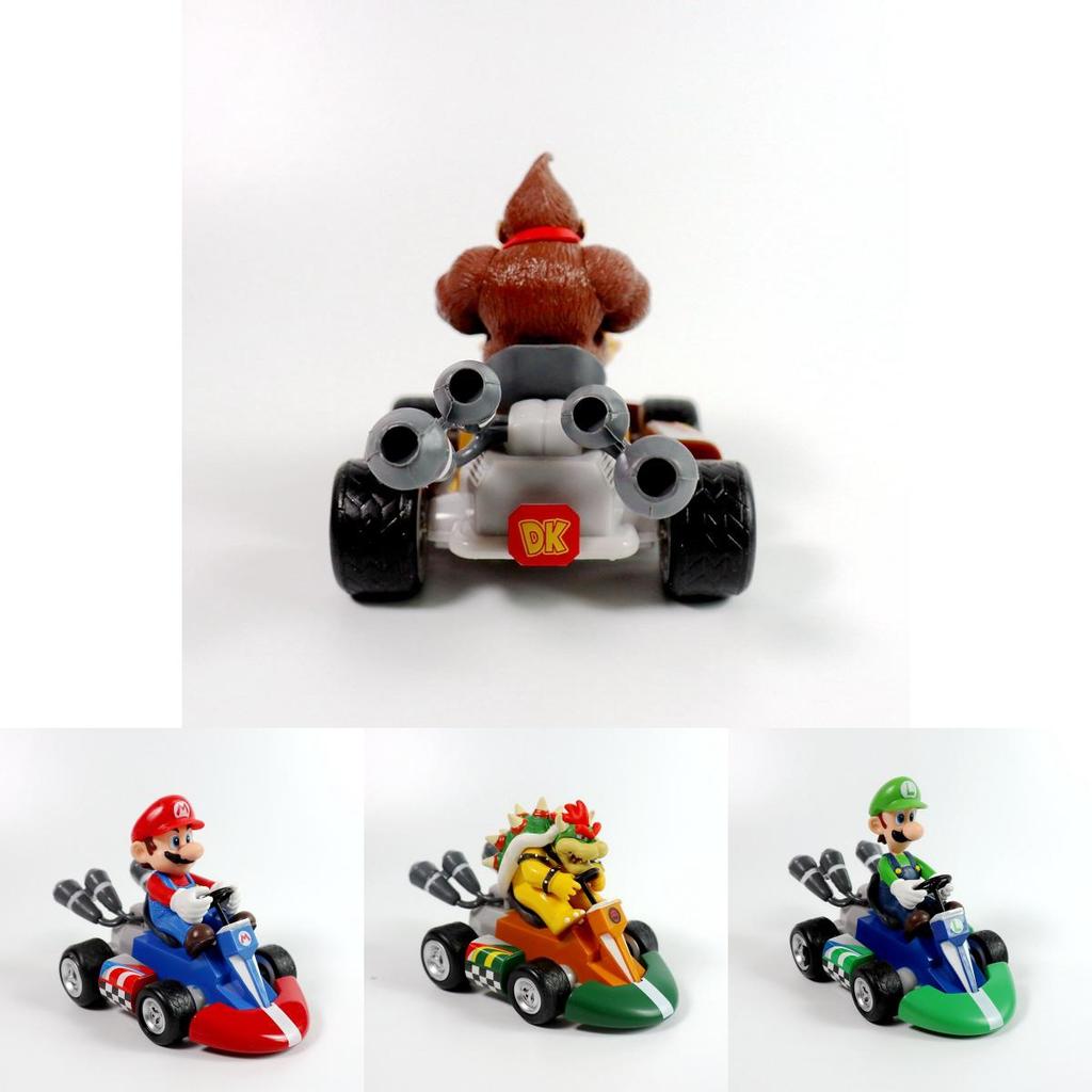 Geschenke Super Mario Kart Prinzessin Peach Pull-Back-Figur Auto PVC-Spielzeugsammlung mit zerlegbaren Gliedmaßen