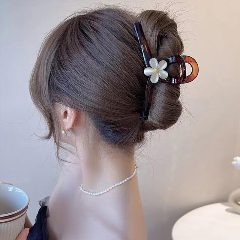 Μόδα Κλιπ Στερέωσης Λουλουδιών για Γυναίκες Μεγάλο Κλιπ για Κεφαλόδεσμο Φουρκέτα Ταμπεραμέντο Πίσω Κουτάλι Τηγάνι Κλιπ Μαλλιών Καρχαρία