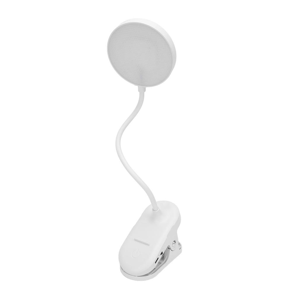 LED Schreibtischlampe Wiederaufladbar 3 Modi Dimmbare Helligkeit Empfindliche Steuerung Augenschonend Clip-On Buchleselampe für Schlafzimmer