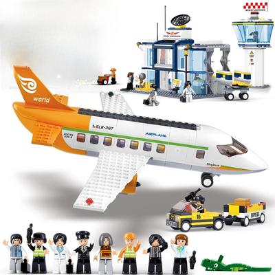 678PCS Internationaler Flughafen Bausteine Passagierflugzeug Konsole Terminal Flugzeugmodell Baustein Kinder Lernspielzeug DIY Geschenk Ohne Box