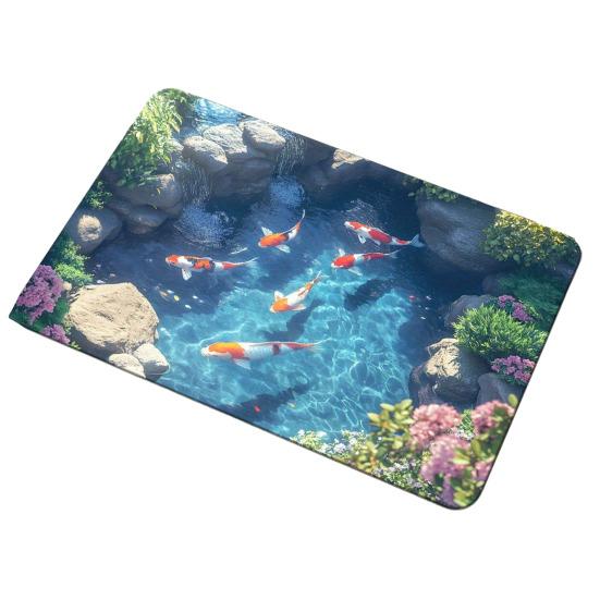 3D Underwater Cave Optical Illusion Rug Blue Ocean Small Area Rug Non-slip Kids Room Floor