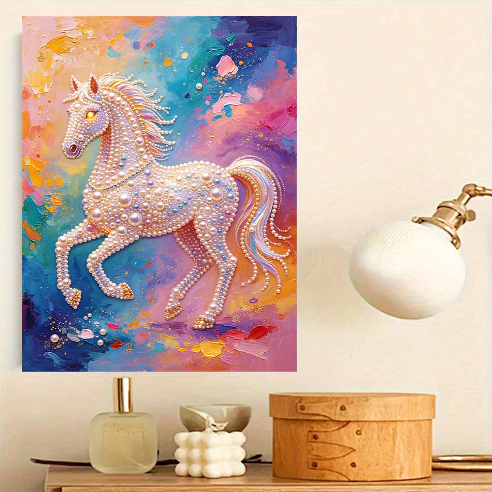 Majestic Horse Pearl Painting 5D DIY Rhinestone Embroidery Handmade Art Decor Creative Gift for Home Interior Decoration