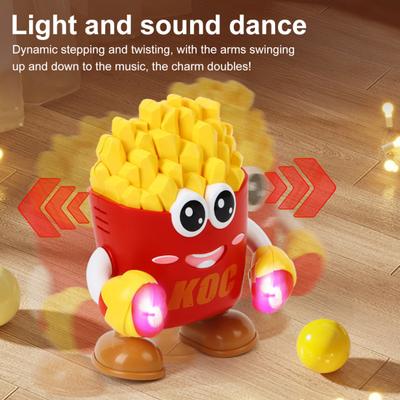 Elektrická taneční hračka s LED světlem, hudbou, nahráváním, ananas, slon, ovoce, chodící hračka, hranolky, červená