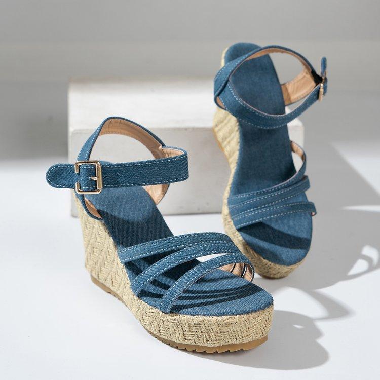 Shoes for Women Plus Size Summer Fashion Platform Wedges Peep Toe Sandals Casual Non-slip Beach Footwear Women Sandals 36-42