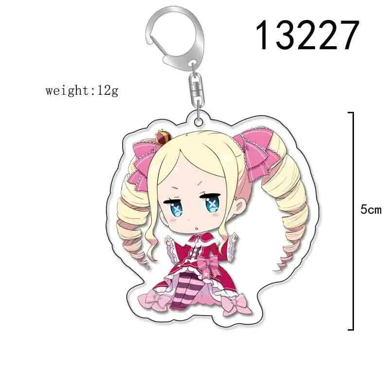 Anime Re:life in a Different World from Zero Schlüsselanhänger Kawaii Rem Ram Acryl Schlüsselanhänger Cartoon Figuren Anhänger Cosplay Schmuck