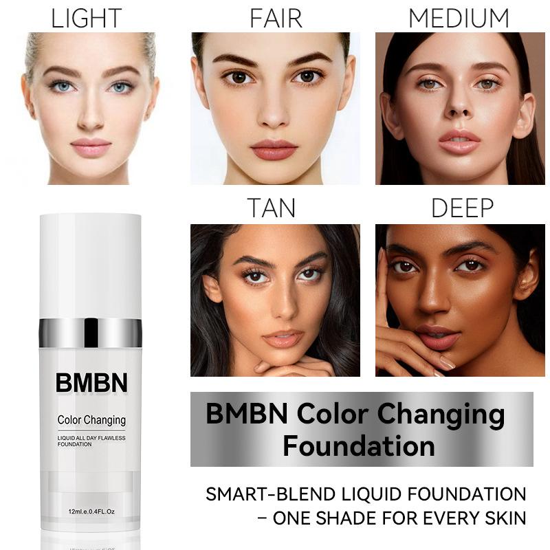 Color-Changing BB Cream Foundation, Moisturizing Liquid Concealer Thermal Changing Foundation, Brightens and Covers Imperfections Foundation