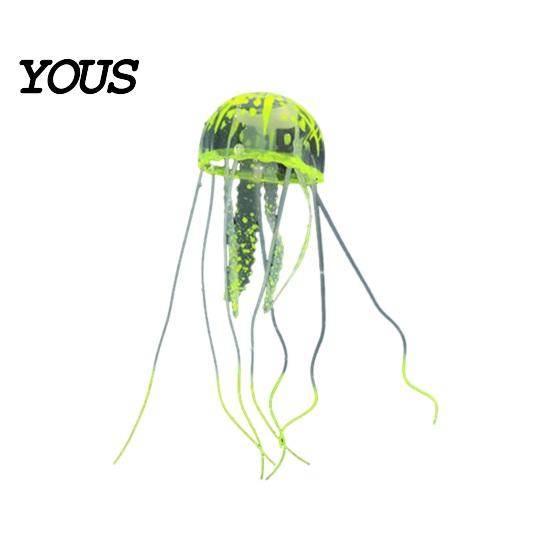 Decorative Jellyfish for Aquariums Aquarium Faux Jellyfish, Soft Silicone Fluorescent Realistic Floating Luminous Fish Tank Decor Saltwater Tanks