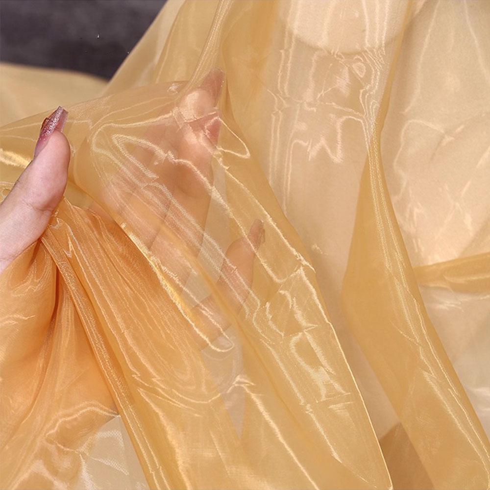 100X150cm Colorful Two-color Gradient Organza Mesh Fabric For Women Sewing Wedding Dress Home Textiles Patchwork Cloth Materials