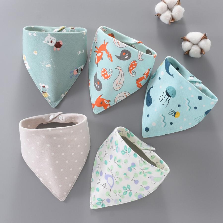 5 stuks Puur Katoen Bandana Waterdichte Slabben Baby Kwijl Handdoek Driehoekige Sjaal Pasgeboren Jongens Meisjes Absorberende Stof Slab Kwijl Sjaal