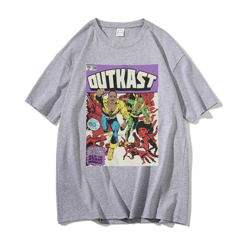 Tričko inspirované komiksem Outkast s rapovým grafickým potiskem Unisex Dámské Vintage tričko Unisex Bavlna Oversized Tričko Unisex Hip-Hop trička