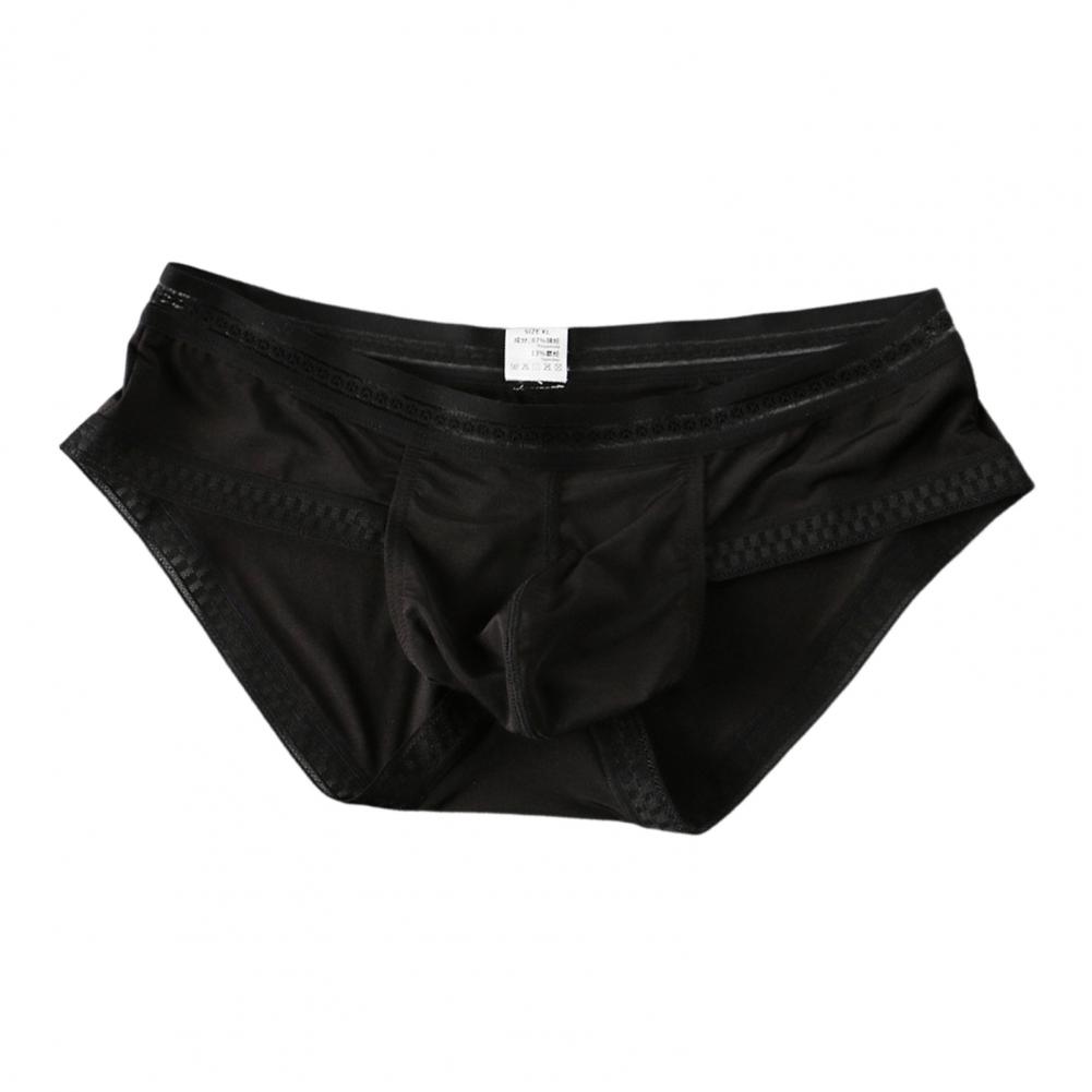 Majtki z niskim stanem Wygodne męskie majtki z lodowego jedwabiu z wypukłym U krojem dla dużej przestrzeni Ultracienkie z niskim stanem Gładkie na co dzień