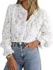 2025 European & Korean Elegant Lace Long Sleeve Button-Up Women's Shirt for Spring/Summer Fashion
