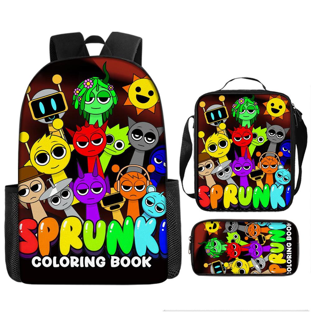 Sprunki Rhythm Box Backpack Primary School Third and Fourth Grades Lightweight Student School Bag
