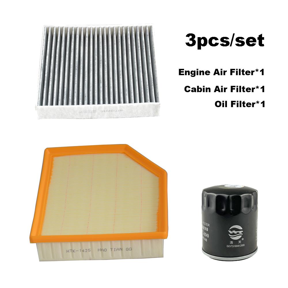 3pcs Filter Set For Geely Vision X6 Pro 1.4T / X6 2018 SUV Engine Cabin A/C Fresh Air Oil Filter Cleaner Kit 1116001291
