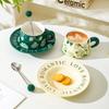 Fashion Ceramic Coffee Cup Saucer Mug Office Gift Gift Home Cup Water Cup Couple Breakfast Cup