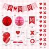 21Pcs Valentine's Day Decorations Set - Pre-Assembled BE MINE Banner with Heart Swirls & XOXO Garlands, Romantic Party Decor for Engagement Wedding