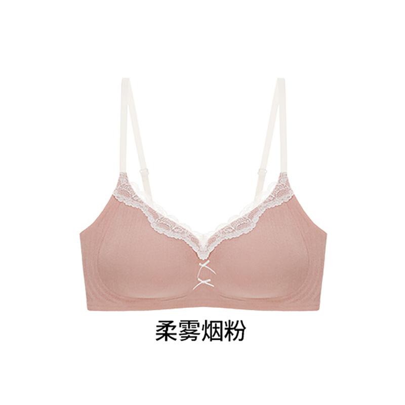 Japanese seamless pure cotton thin underwear women's small breasts gather anti-sagging French comfortable lace student girl bra