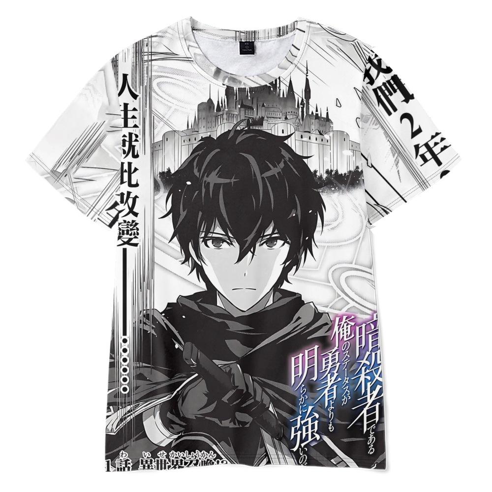 Mein Status als Assassine übertrifft offensichtlich den des Helden Gedrucktes T-Shirt Herren Damen Lässig Rundhals Kurzarm Kind Lustig Trendig Unisex T-Shirts Tops