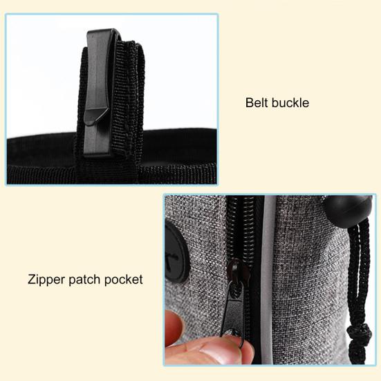 Dog Treat Pouch Multifunctional with Waist Belt Oxford Cloth Large Capacity Dog Snack
