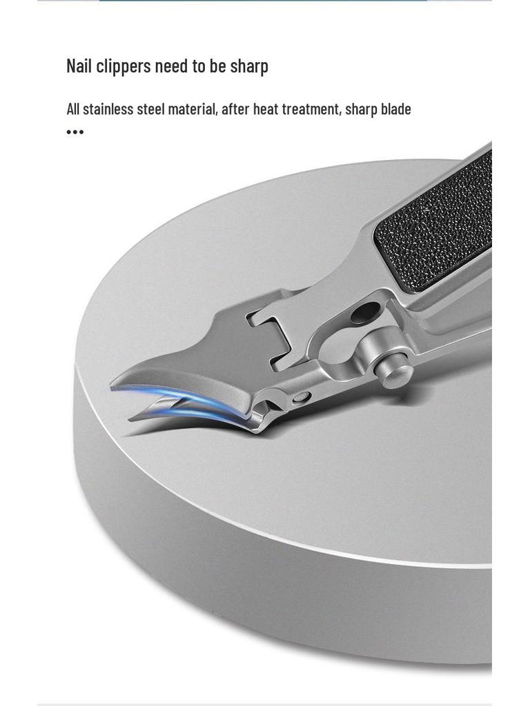 Portable Powder Steel Thin Nail Clippers Set with Anti-Splash Angled Flat Edge - New Model