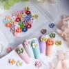 30 sztuk wielokolorowych sukulentów kwiatowych zawieszek do paznokci ozdoby Kawaii kwiatowy żywica koreański Nail Art części do majsterkowania