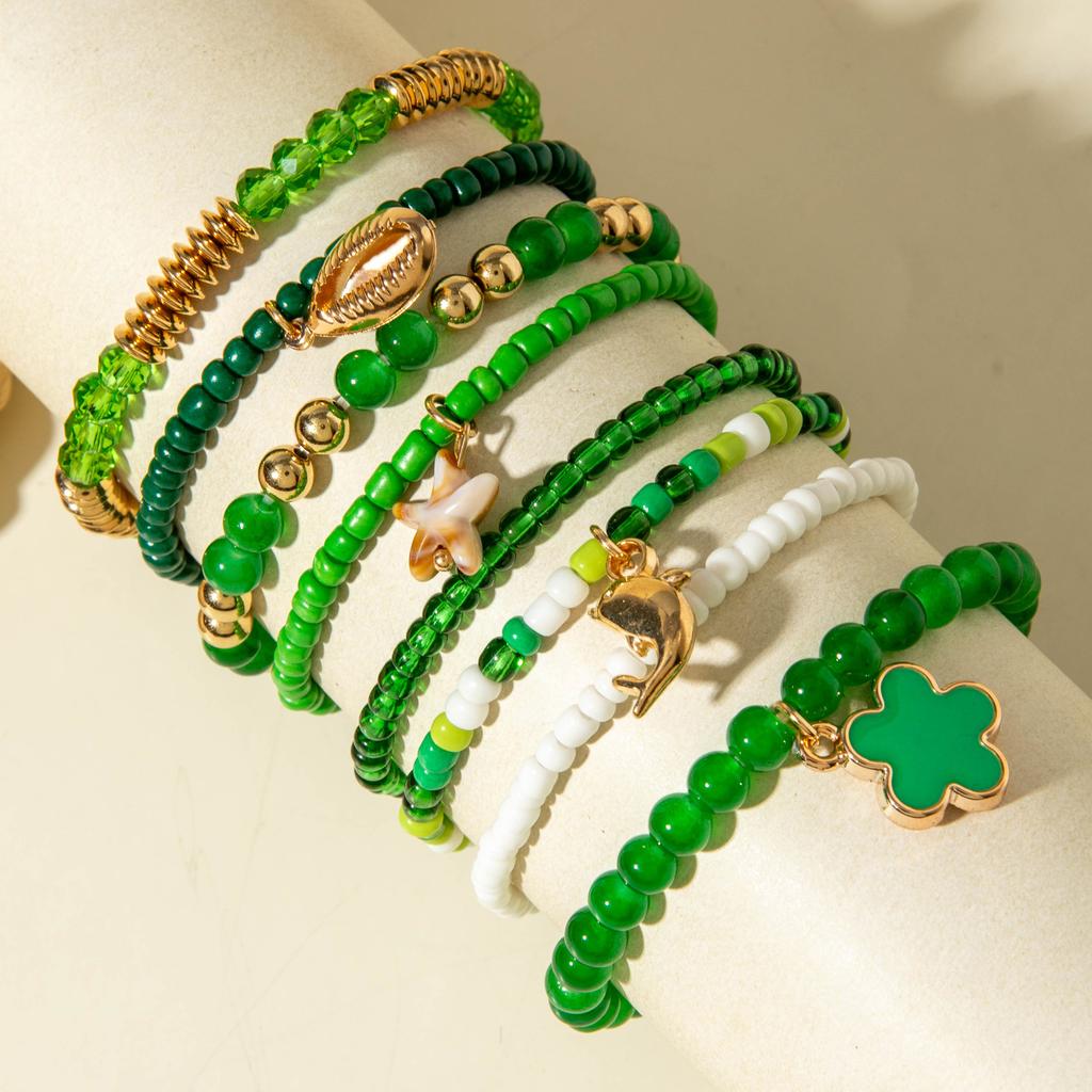 Jewelry Bohemian ethnic style beaded bracelet, design stacked elastic crystal bracelet wholesale