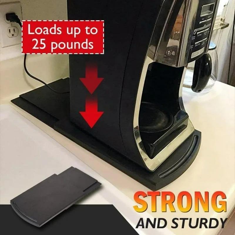 1Pcs Storage Mat Kitchen Sliding Coffee Tray Mat Black Under Cabinet Appliance Coffee Maker Toaster Kitchen Countertop