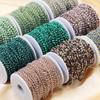 1 Meter Colorful 3mm Beads Beaded Chain Glass Crystal Beads Necklace Chain Accessories for Jewelry Making Components Crafts DIY