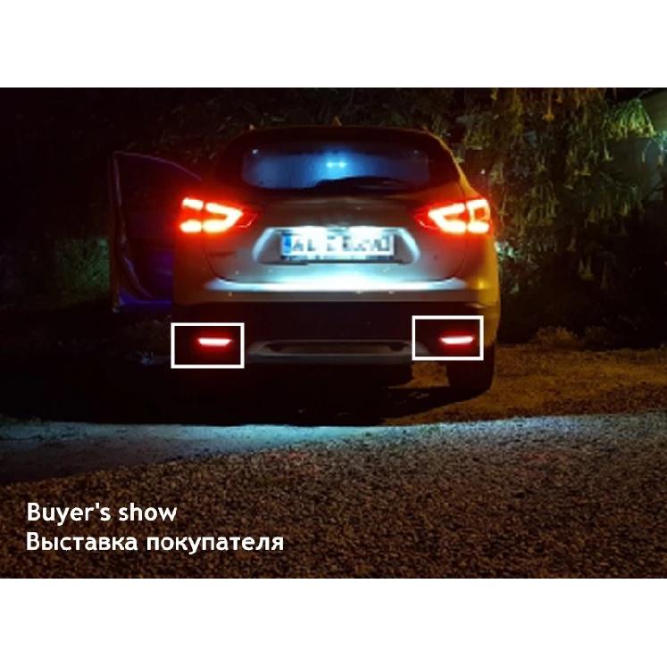 2PCS LED Rear Bumper Reflector Light For Nissan Leaf Pathfinder Rogue X-Trail X Trail JX35 QX56 Qashqai 2014- Tail Brake Lamp