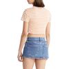Calvin Klein Striped Round Neck Short Sleeve T-Shirt Women tops Ivory Tropical-Orange J20J222196-YBI