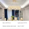 Nordic Luxury Living Room LED Crystal Light Living Room Bedroom Dining Room Chandelier Gold Glossy Ring Design Lighting Fixture