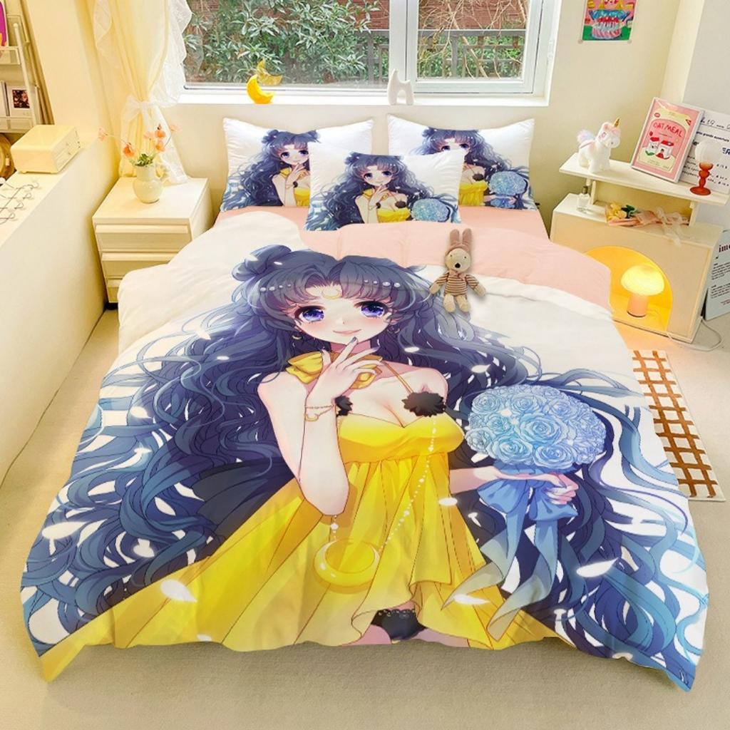 New Japanese Anime Sailor Moon Bedding Set Beautiful Girl Quilt Cover Cute Printing Duvet Home for Teens Best Gifts