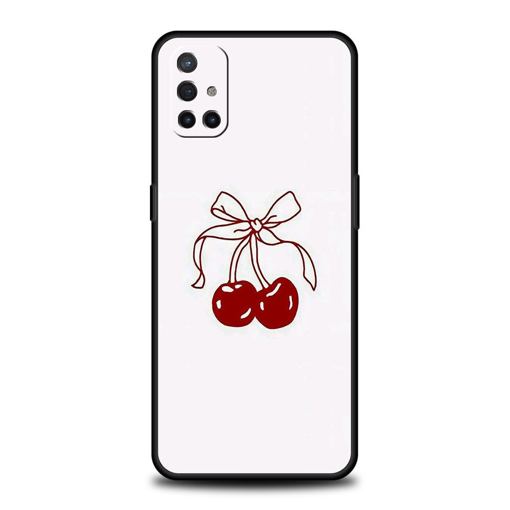 Phone Case For OnePlus 12 11 10 9 Pro 9T 12R 10R 9R 9RT 10T 8T 8 7 6T 7T Nord 2T CE 2 5G N200 N10 N100 Cover Cute Cherry Bow