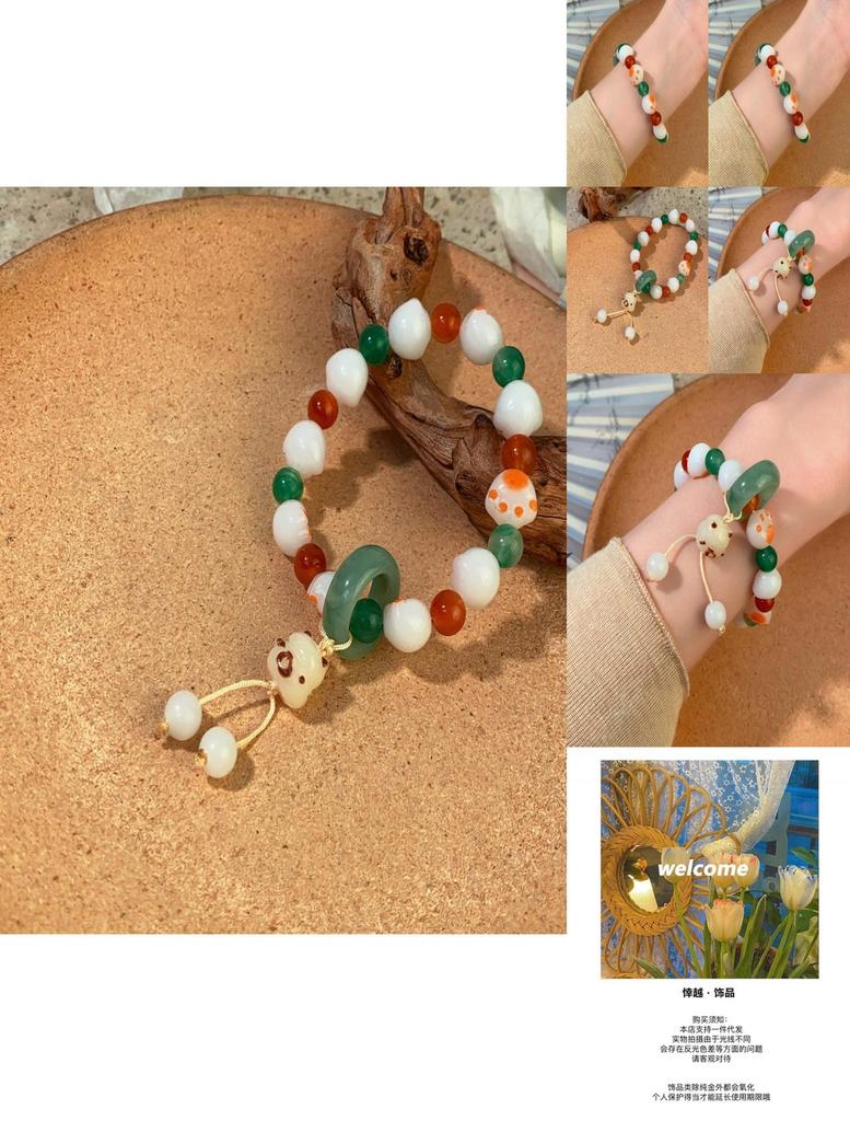 Stylish Personalized Handmade Resin Cat Paw Bead Bracelet Women's Jewelry