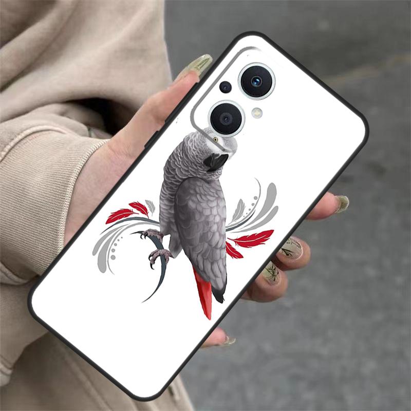 Graupapagei Hülle Für OPPO Reno 7 8 Lite 10 11 12 13 14 Pro 8T 12F 13F 14F OPPO Find X8 X6 X9 Pro Hülle