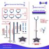 BJD Doll Adjustable Stand for 6, 8, 12-Point Figures