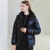 Black and gold cotton-padded clothes for women's new short hooded warm heating cotton-padded clothes for women's loose thickened large-size cotton-