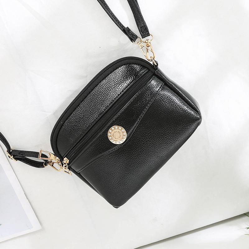 Soft Leather Crossbody Small Bag, Middle-aged Large-capacity Women's Bag, Fashionable Hand-held Mom's Bag, Shopping and Mobile Phone Bag