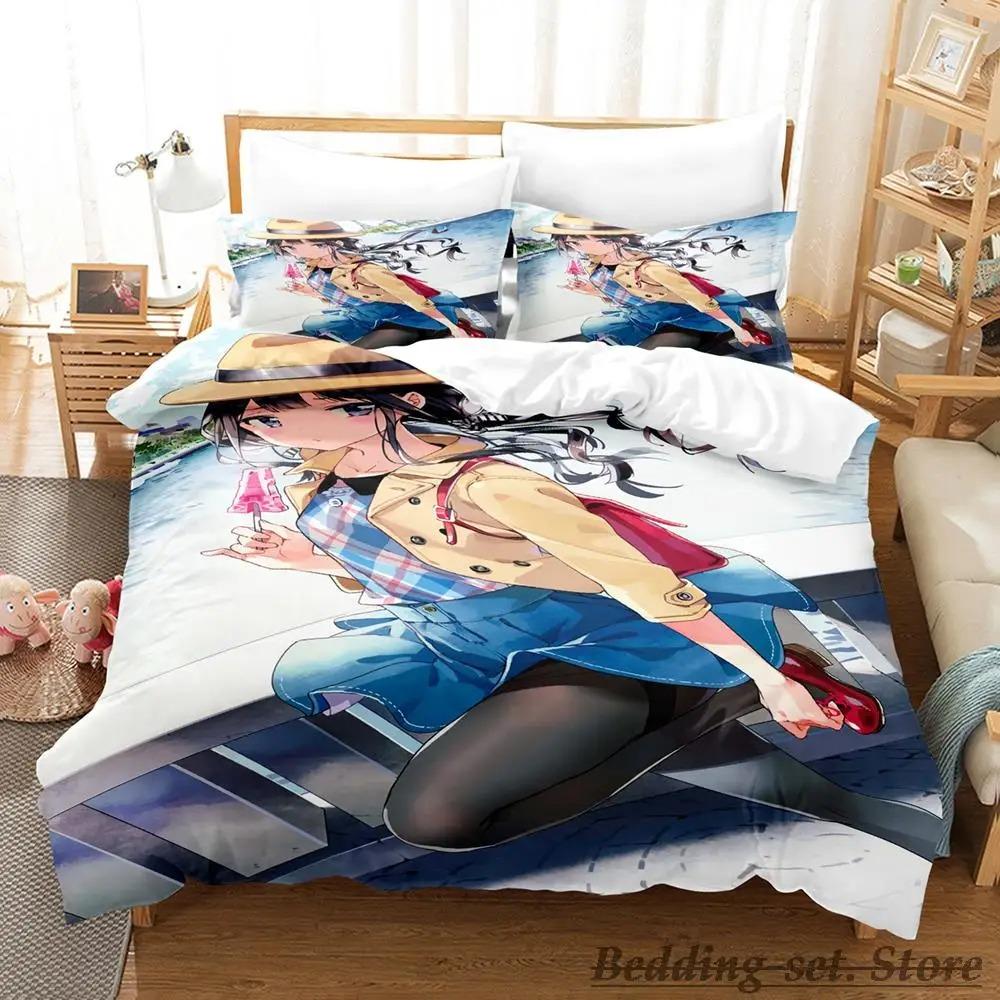 Comfortable Anime Print Bedding Set With Duvet Cover And Pillowcases Single Twin Full Queen King Sizes For Adults And Kids