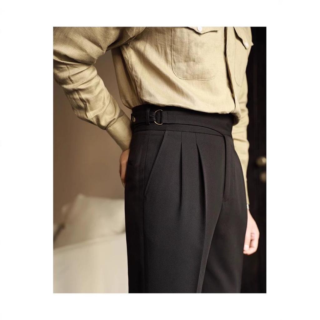 034 Autumn/Winter Gurkha Men's Mid-High Waist Casual Dress Pants