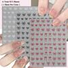 2 To 30 Sheets Transparent Bow Nail Stickers 3D White Pink Black Gold Lace Ribbon Nail Art Decals for DIY Manicure