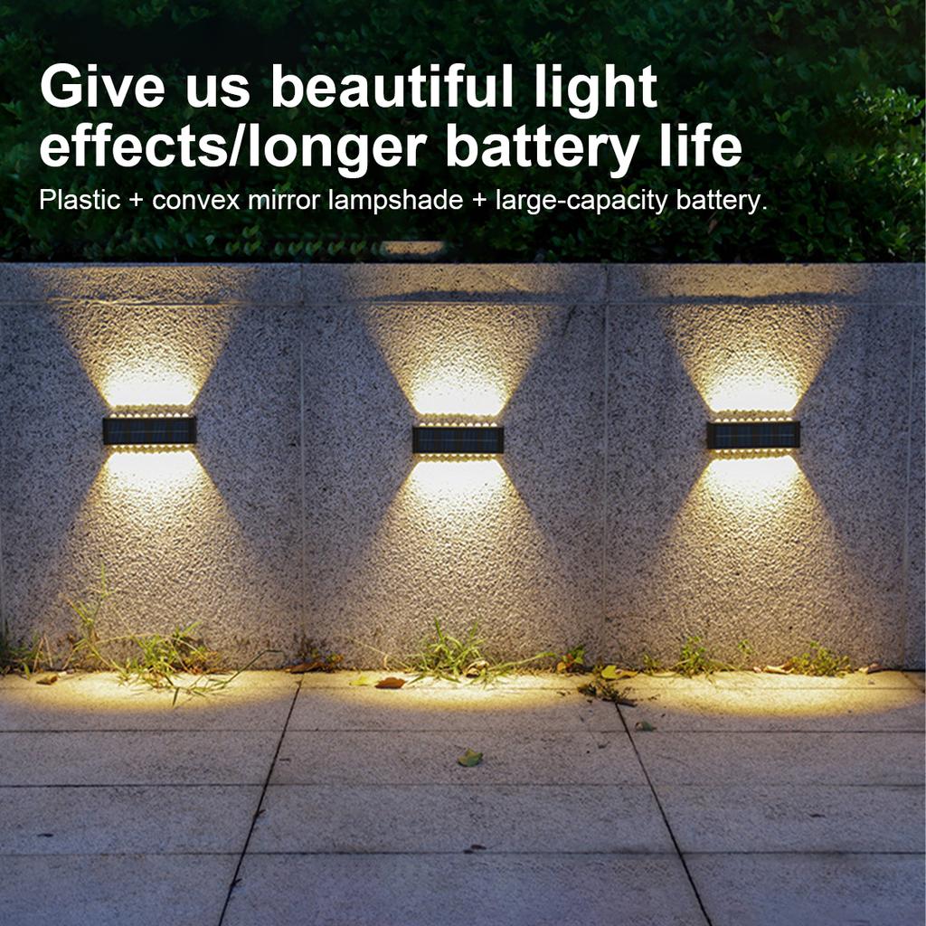 Solar Wall Lamp Outdoor Waterproof Upper And Lower Wall Lights Luminous Lighting Home Garden Courtyard Fence Decoration Light