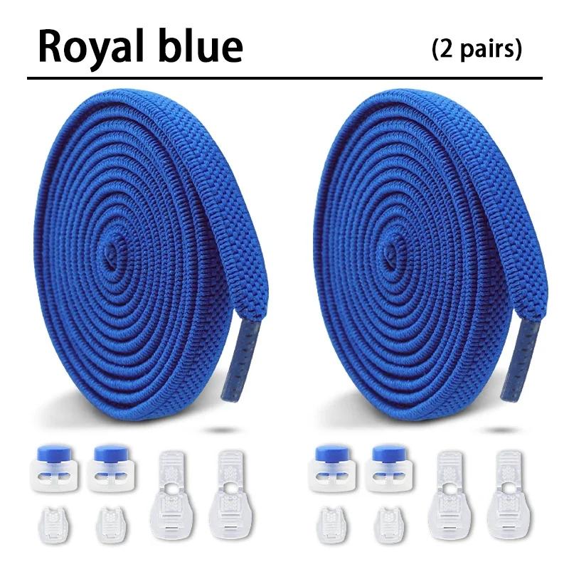 New Elastic Shoe Laces Round Snap Lock Flat Shoelaces Without Ties Kids Adult Quick Shoelace Shoe Accessories 2 Pair