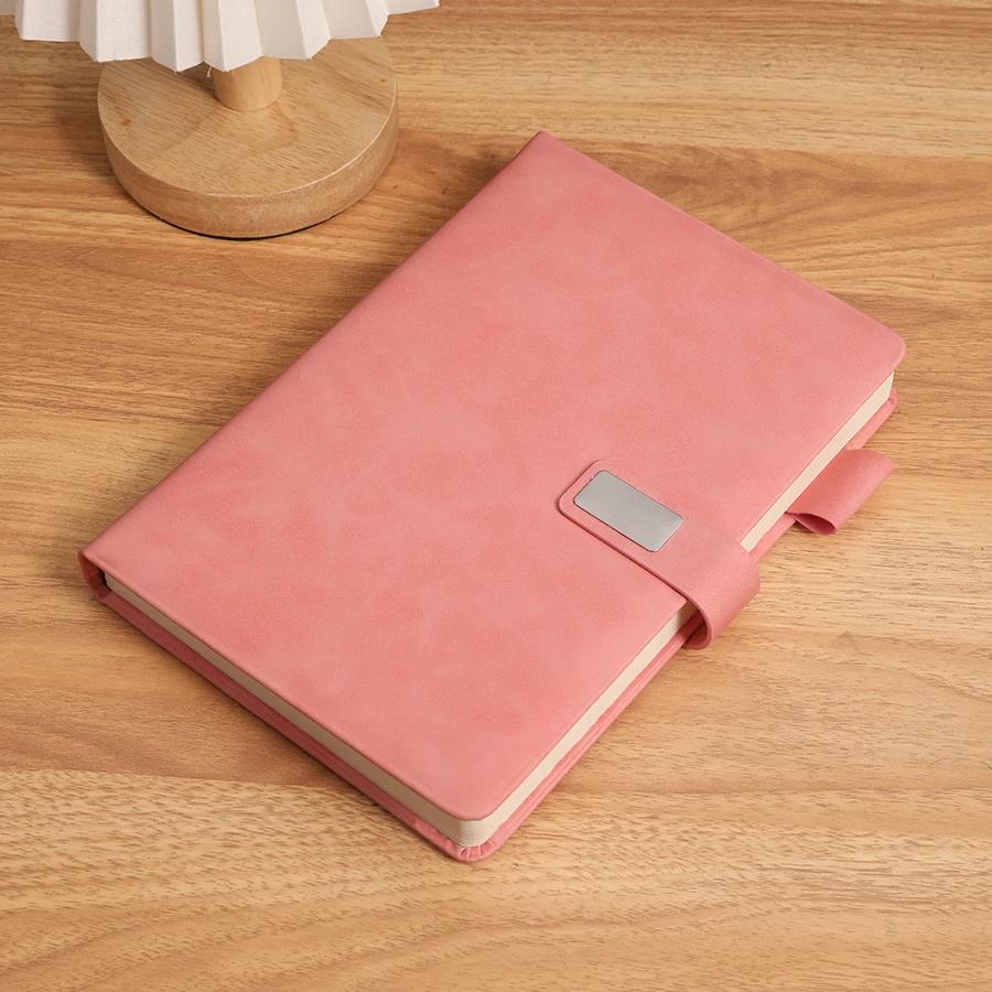 Vintage A5 Leather Notebook with Leather Notebook Cover, Personalized Soft Cover and Bookmark, Perfect for Business, Meeting