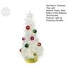 Metallic Tinsel Christmas Tree Light-up Foil Fringe Christmas Tree with Ball Ornaments for Holiday Home Office Tabletop Decoration