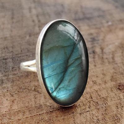 Labradorite Oval Gemstone Ring, 925 Silver Ring, Handmade Designer Ring, Cabochon Ring, Gift For Her, Birthstone Ring, Christmas Gift