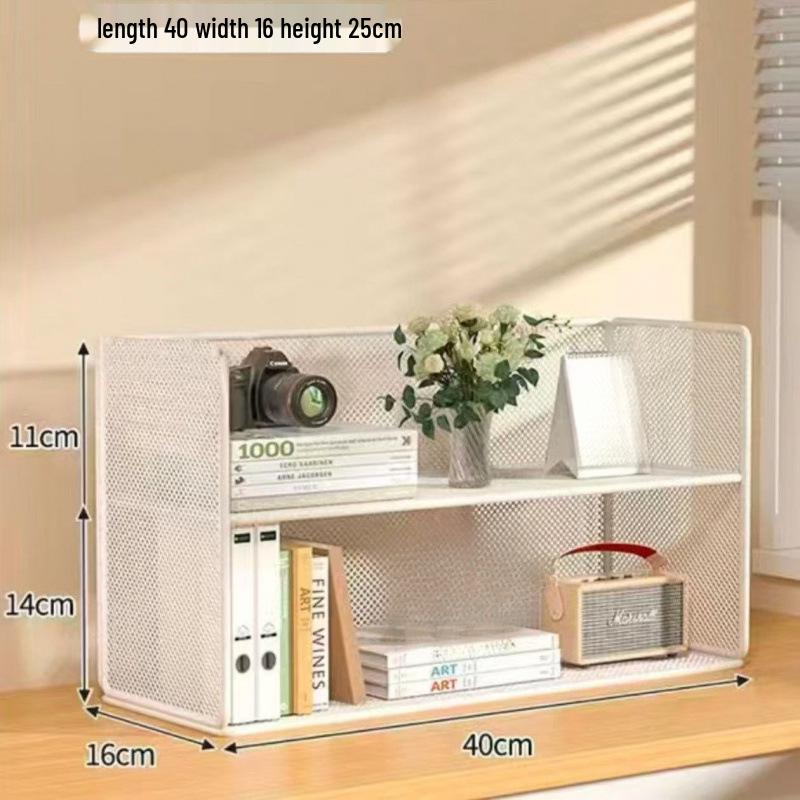 Desktop Dormitory Storage Rack: Multi-layer Bookshelf & Office Desk Organizer